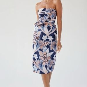 WHBM Ruffled Bust Sheath Dress with Removable Straps Women's size 8